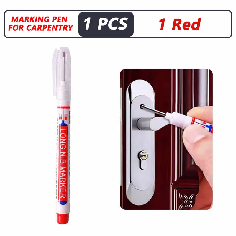 iLMH 4-40Pcs Deep Hole Long Nib Head Marker For Metal Perforating Pen Waterproof Bathroom Woodworking Decor Multi-Purpose Too