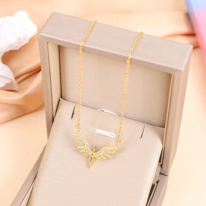 New Creativity Angel Wings Unique Design Pendant Necklace Classic Accessories All-match Personality Clavicle Chain Charm Jewe