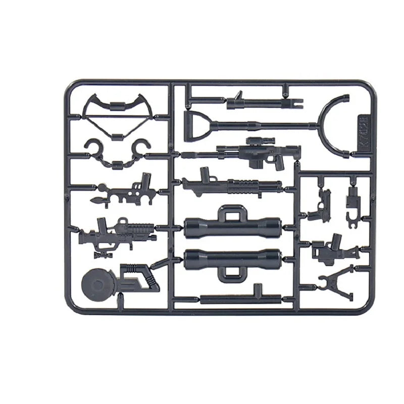 Military MG-34 Machine Gun Army WW2 Mini Action Figure Accessories Pack MOC Parts Building Block Bricks Toy - Brown