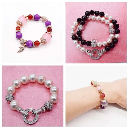 Beads for Jewelry Making Gold Silver Color Accessories Paved Zircon Spacer Bead String Beaded Diy Necklace Bracelet Chain Cha