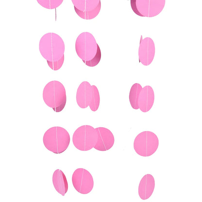 400cm Pink White Flag Banner Circle Paper Bunting Garland, Extra Sparkle for Wedding Teepee Deco Birthday Party Nurser