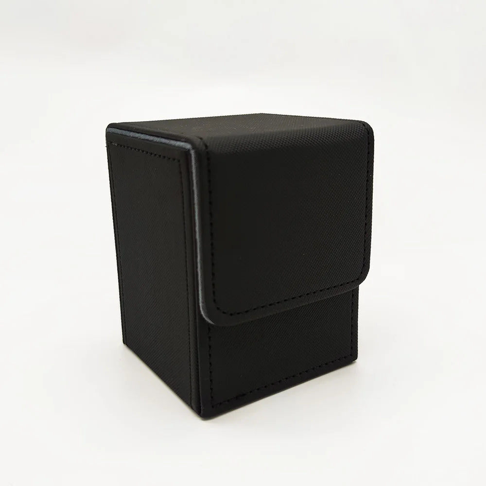 Card Fit For 100+Single Sleeved Cards , Leather Trading Commander Deck Box Compatible With Card Deck,Game Card Box - black-gr