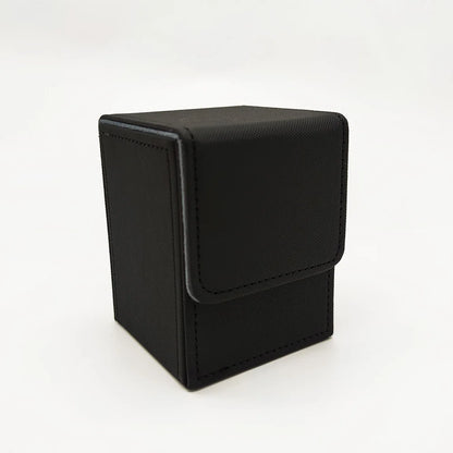 Card Fit For 100+Single Sleeved Cards , Leather Trading Commander Deck Box Compatible With Card Deck,Game Card Box - black-gr