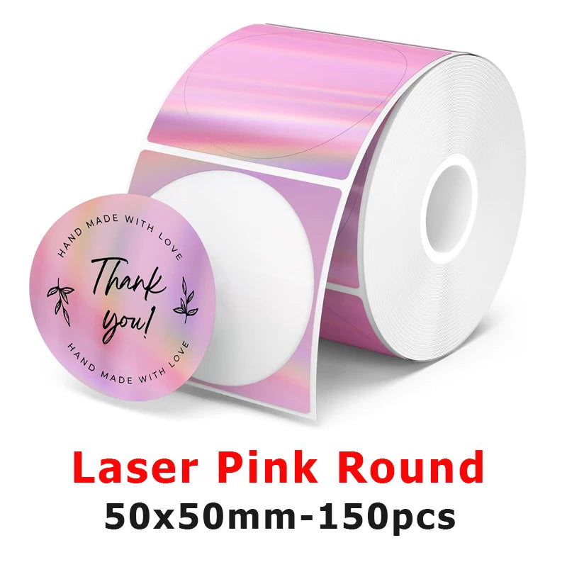 Munbyn/Nelko Holographic Laser Label Sticker Matte Silver Thermal Paper for M110 M220 M200 E210 P50 PM220 DETONG P1 WP9520 Ma