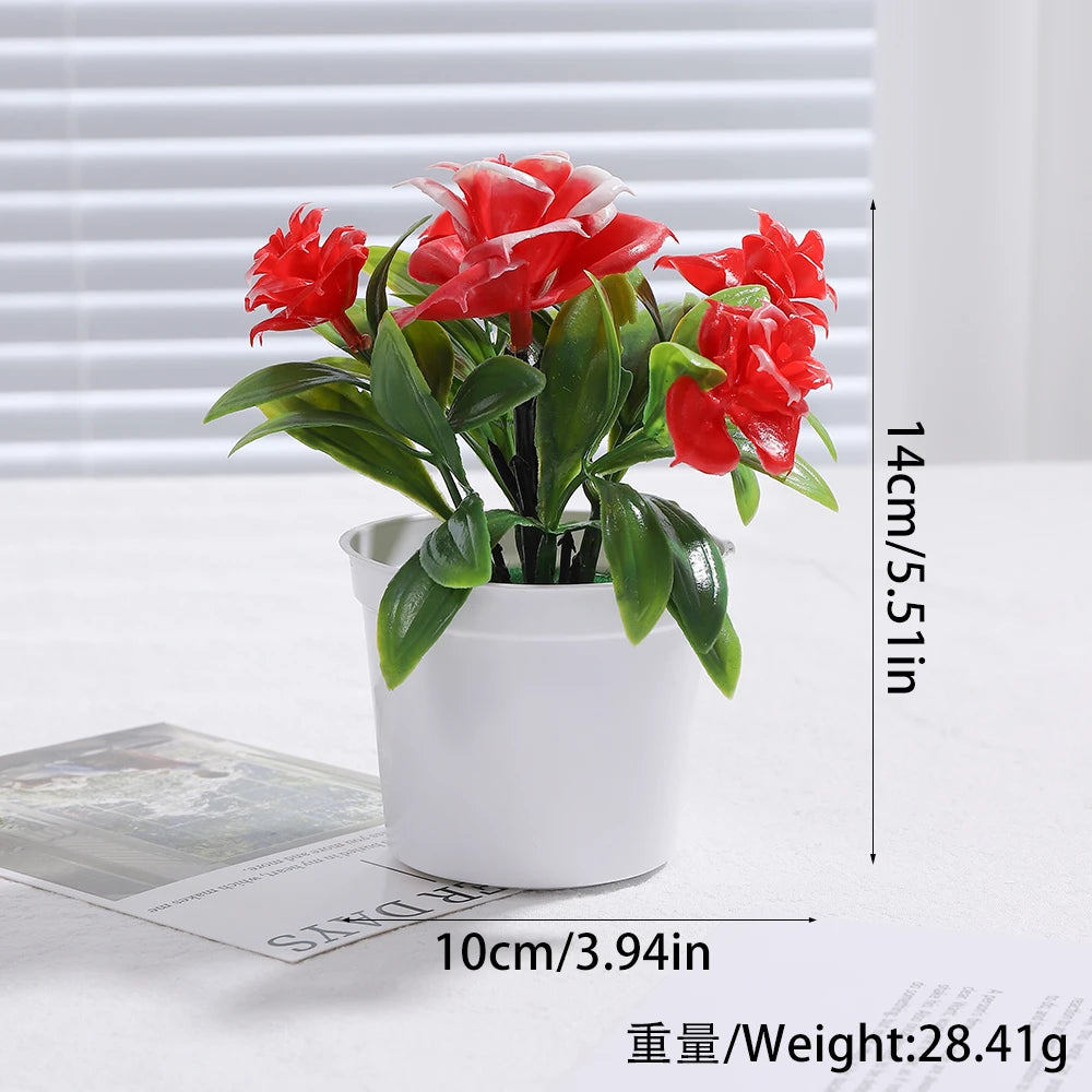 Artificial Plants Bonsai Simulated Tree Potted Fake Flowers Table Porch Potted Ornaments Home Wedding Decor Housewarming Gift
