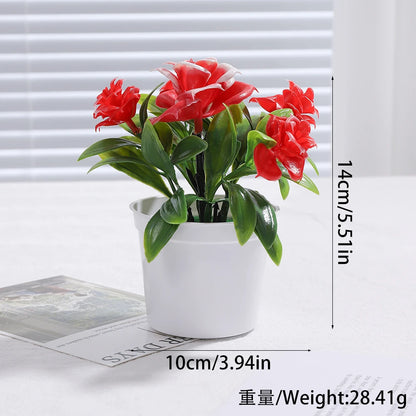Artificial Plants Bonsai Simulated Tree Potted Fake Flowers Table Porch Potted Ornaments Home Wedding Decor Housewarming Gift