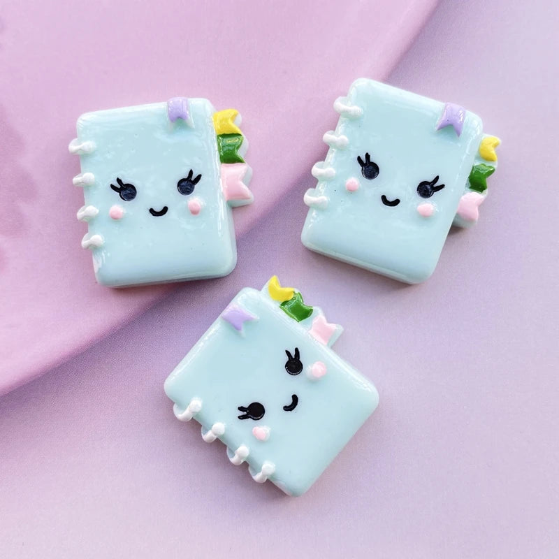 8pcs/Lot Hand Painted Kawaii Resin Mixed Mini Stationery Flatback Cabochons For Hair Bow Centers DIY Scrapbooking Decor D40 -