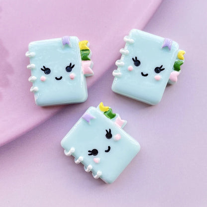 8pcs/Lot Hand Painted Kawaii Resin Mixed Mini Stationery Flatback Cabochons For Hair Bow Centers DIY Scrapbooking Decor D40 -