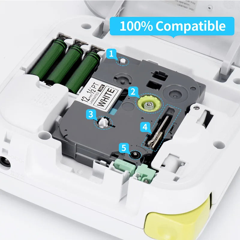 TZE 12mm tze231 tze335 tze631 tz131 MQP35 Laminated Ribbon Compatible for Brother Ptouch PT-H110 D600 710BT Label Maker Tape