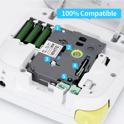TZE 12mm tze231 tze335 tze631 tz131 MQP35 Laminated Ribbon Compatible for Brother Ptouch PT-H110 D600 710BT Label Maker Tape