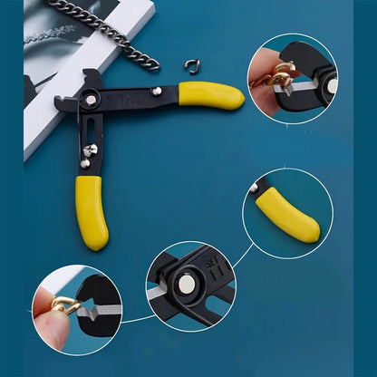 Jewelry Chain Clamp Pliers - Riveting Tool, DIY Chain Cutter & Opener, Adjustable Toothless Pliers for Jewelry Making