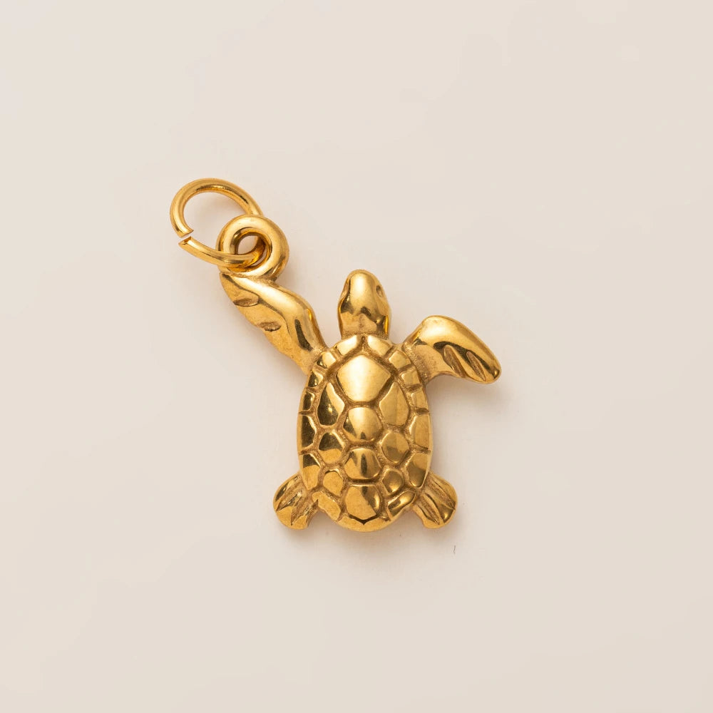 Animal Series Pendant Stainless Steel DIY Small Pendant Vacuum Plated 18K Gold Color Preserving Accessory in Furnace - sea tu