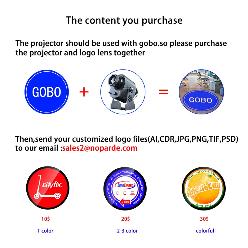 Custom Logo Led Gobo Projector Hd Sign Indoor/Outdoor Use Ip67 Waterproof Rotating Advertising Image Projection Door Lamp