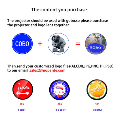Custom Logo Led Gobo Projector Hd Sign Indoor/Outdoor Use Ip67 Waterproof Rotating Advertising Image Projection Door Lamp