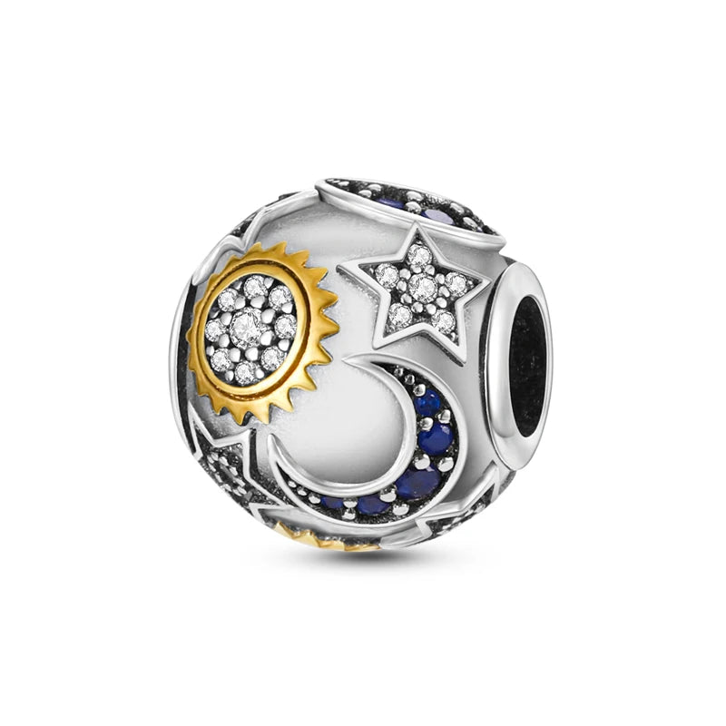 925 Sterling Silver Charms Fit Original Bracelets Star Moon Sun Spaceman Pendant Beads DIY Women Necklaces Jewelry - 28
