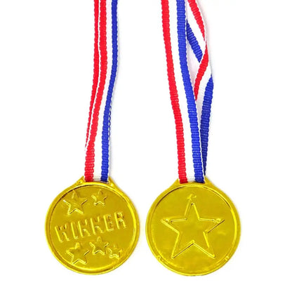 10/20Pcs Plastic Gold Winner Award Medals Kids Birthday Party Favors Sports Game Prize Toys Soccer Football Party Pinata Fill