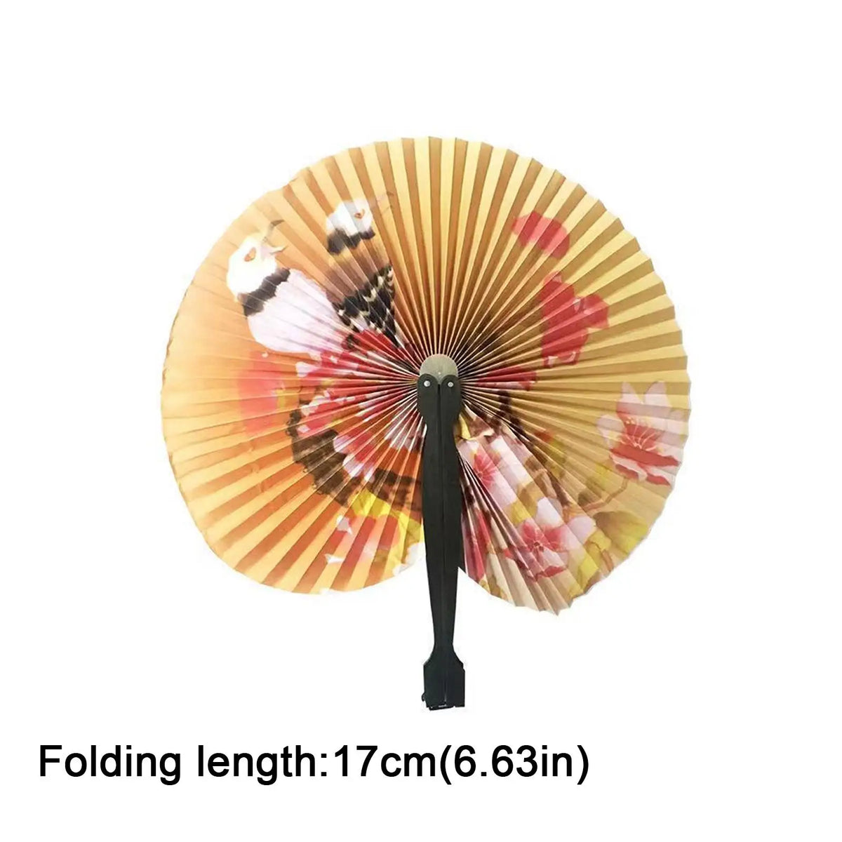 Chinese Origami Hand Fan Flower Print For Wedding Party Summer Beach Outdoor Chinese Decorations 1pc random color