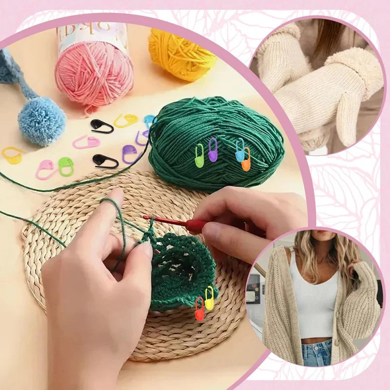 50/200/500pcs Knitting Crochet Tool, Locking Marking Buckle, Small Ring Pin, Sweater Counter, Plastic Counting Buckle