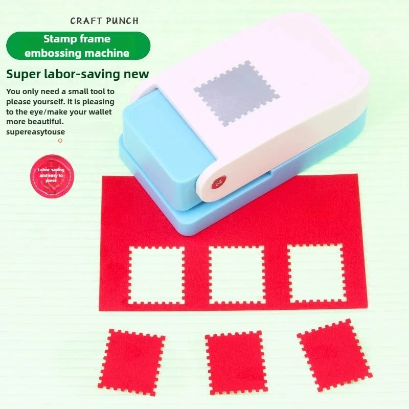 Rectangle Postage Stamp Punch Lever Action Craft Punch for Paper Crafting Scrapbooking Various Materials Punching Tool Emboss