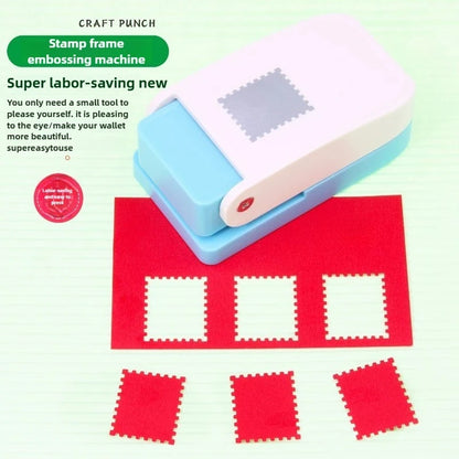 Rectangle Postage Stamp Punch Lever Action Craft Punch for Paper Crafting Scrapbooking Various Materials Punching Tool Emboss