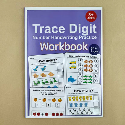 Interactive Preschool Math Workbook with Number Tracing, Addition & Subtraction Worksheets - Early Learning Activities