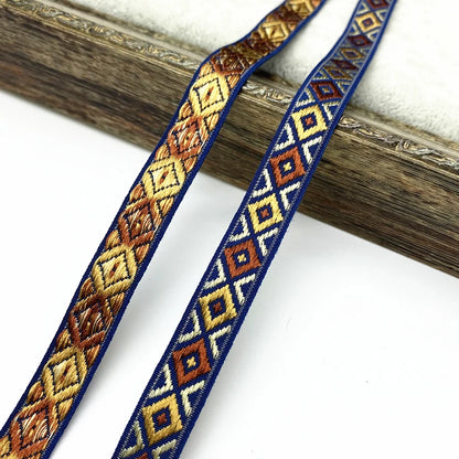 2 yards/lot 13mm Vintage Ethnic Embroidery Ribbon Lace Trim DIY Clothes Bag Accessories Embroidered Fabric - 02