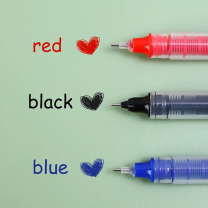 1-20Pcs Needle Type Gel Ink Pens Black/Blue/Red 0.5mm Liquid Ballpoint Pen Students Stationery School Office Writing Tool
