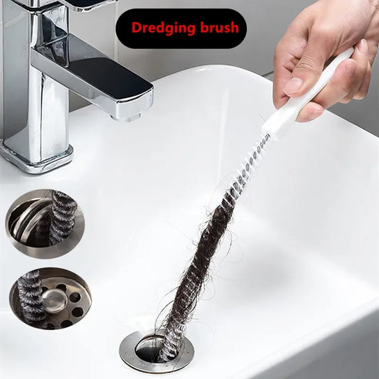 Pipe Dredging Brush Bathroom Hair Sewer Sink Cleaning Brush Drain Cleaner Flexible Cleaner Kitchen Clog Plug Hole Remover Too