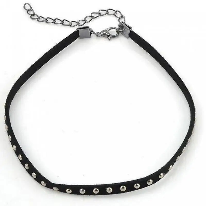 Cute Fashion Bohemian Personality Rivets Hot Nail Fender Necklace Collar Statement Necklace Choker Necklace Gargantilha Colla