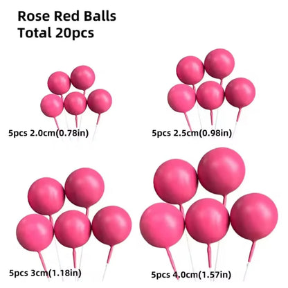 20 Pcs Ball Cake Topper Decorations Mini Balloons Cake Topper Sticks Gold Balls Cake Picks Cake Topper Balls Cake Decorations