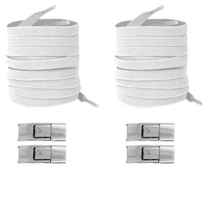 New Without Ties Elastic Laces No Tie Shoe Laces Press Lock Shoelaces Sneaker Kids Adult 8MM Widened Flat Shoelace for Shoes 
