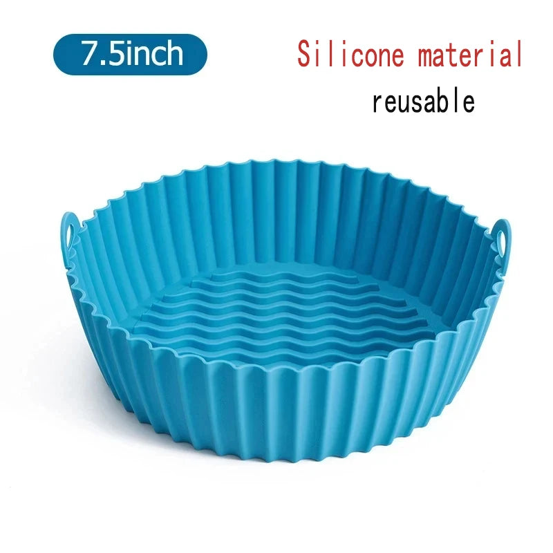 50Pcs Air Fryer Disposable Paper Non-Stick Airfryer Baking Papers Round Air-Fryer Paper Liners Paper Kitchen Accessories - Bl