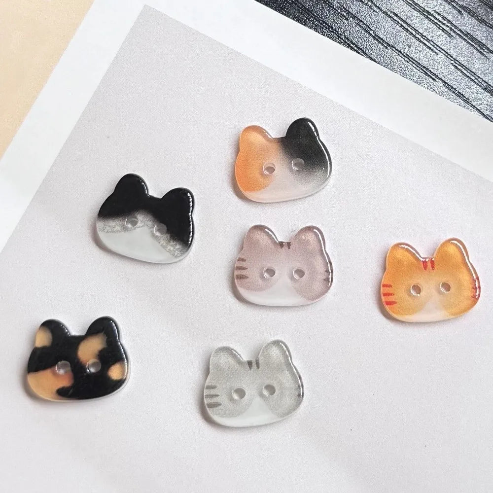 30pcs Tuxedo Cat 12mm Kitty Buttons Creative Cute Calico Cat Buttons Fashionable Resin Ginger Cat Buttons Clothes Accessories