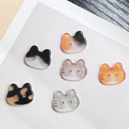 30pcs Tuxedo Cat 12mm Kitty Buttons Creative Cute Calico Cat Buttons Fashionable Resin Ginger Cat Buttons Clothes Accessories