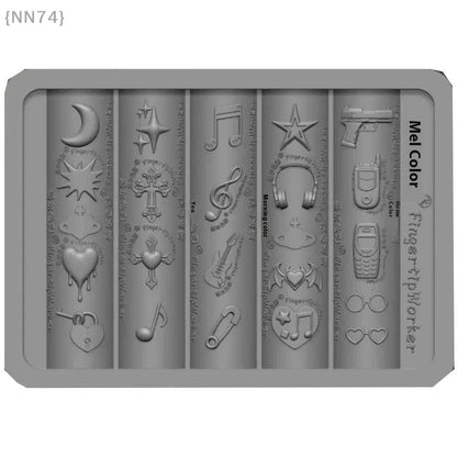 Transparent 3D Silicone Nail Mold – Retro Music/Punk Style, Sweet Cool Mermaid Tail & Shell Templates For Nails & Jewelry Cra