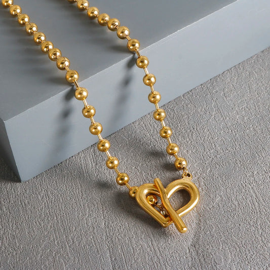 Stainless Steel Vintage Textured Delicate Necklace