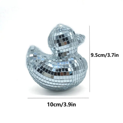 Desktop Disco Mirror Decorative Duck Mirror Glass Home Decor Disco Ball Duck Disco Ornament Disco Decoration Duck Home