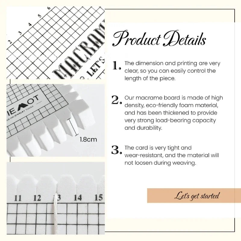 Creative Macrames Board Handcraft Knitting String Grided Boards Mat DIY Woolen