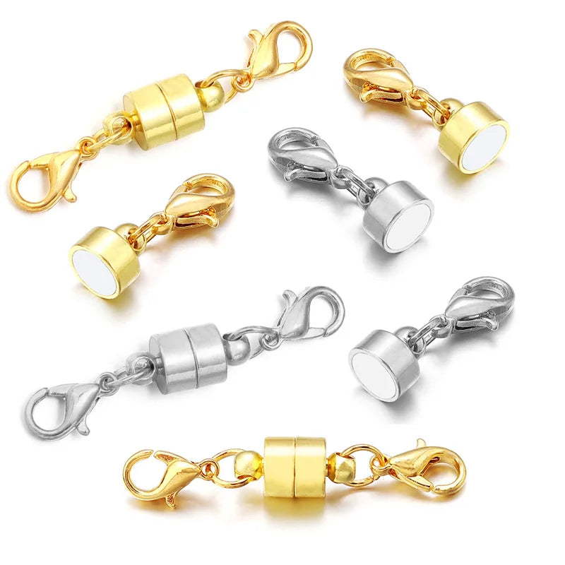 5Sets Strong Magnetic Clasps Copper Double Lobster Clasps Magnet Connectors Buckle Fasteners For DIY Jewelry Making Bracelets