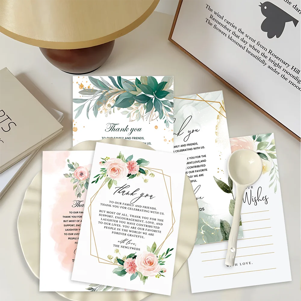 Personalized Table Card Couple's Name Wedding Invitations Thank You Welcome Menu Place Cards Editable Modern Minimalist Decor
