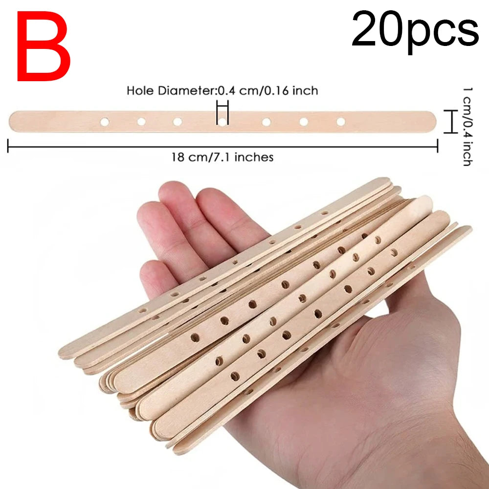 10/20/50pcs Wooden Candle Wick Holders Candles Mold Fixed Bracke Porous Wooden Holders Centering Device Bar for Candle Making