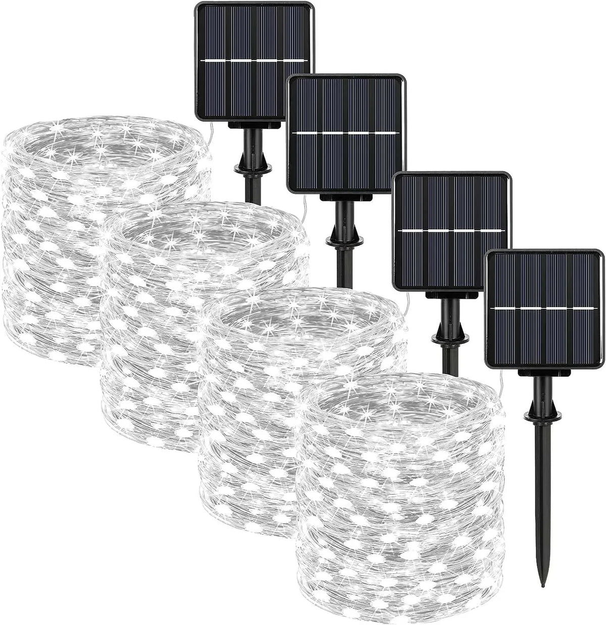 1 2 3 4 5Packs Solar Led Fairy Light Outdoor Christmas Lights 8Modes Copper Wire Lights Waterproof Garden Tree Patio Decor - 