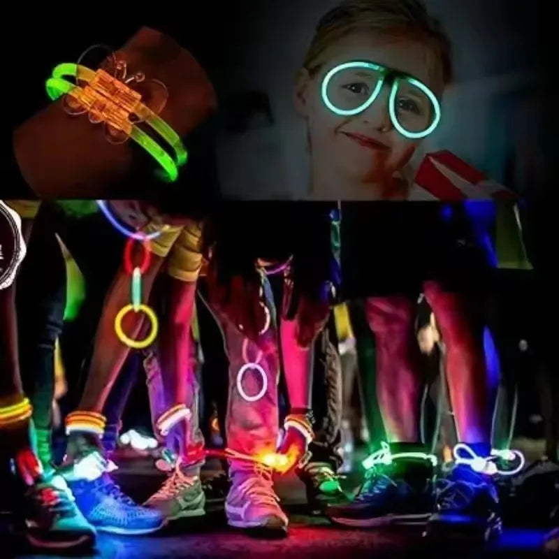 50/100Pcs Fluorescence Sticks Party Multicolor Glowing Stick Bright Colorful Light Bright Bendable Glow Bracelet Party Suppli