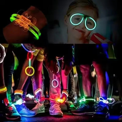 50/100Pcs Fluorescence Sticks Party Multicolor Glowing Stick Bright Colorful Light Bright Bendable Glow Bracelet Party Suppli