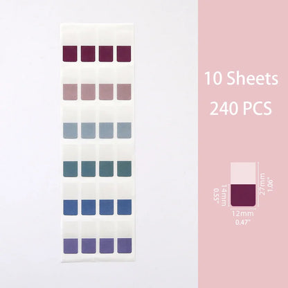 10 Sheets Sticky Index Tabs Colored Book Sticky Tabs for Notebooks Page Tabs for Notebooks File Classification - A