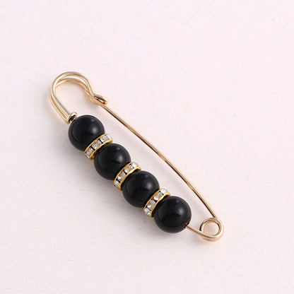 Women New Cute Imitation Pearl Rhinestone Brooch Anti-lighting Skirt Waist Pin Fashion Jewelry Accessories Gifts - 7.5CM 2203