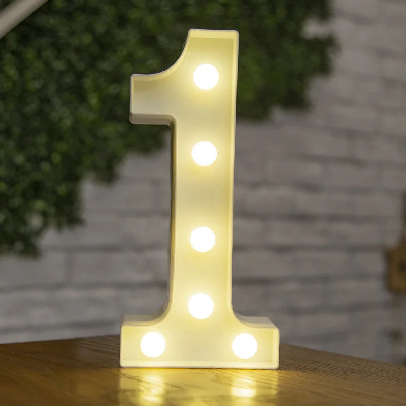 Alphabet Letter LED Nights Lights Number Lamp Decor Party Room Birthday Wall Wedding Home Decorations Personalised Ornaments 