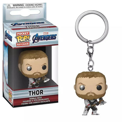 FUNKO Captain America Inro Man Deadpool Spider Man Thanos Thor Keychain Toys Vinyl Doll Collectible Toy Figures Best Kid Gift