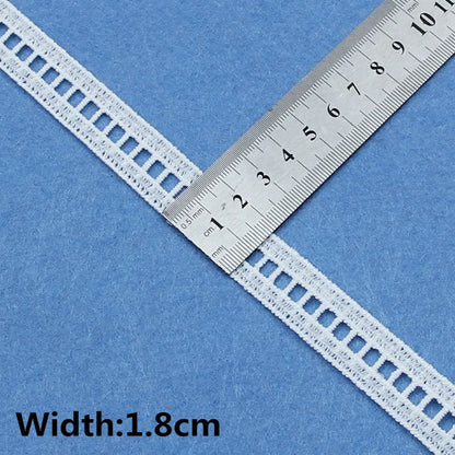 5Yards White Cotton Embroidered Lace Trim Ribbons Fabric DIY Handmade Craft Materials Sewing Clothes Accessories - C-1807-8-1