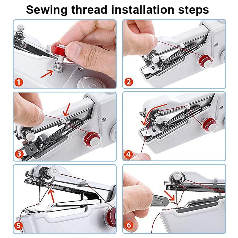 Portable Manual Sewing Machine Handheld Rope-free Electric Quick Build DIY Apparel Supplies Arts Crafts Home Garden Embroider
